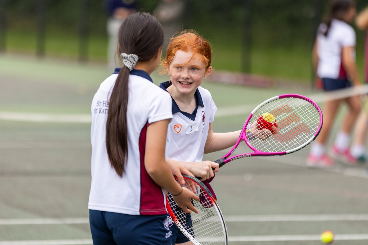 SHSKSchool's tweet photo. Game, set and match - Year 6 was joined by @CaldicottSchool for a fun-filled #Tennis Festival out on the courts this afternoon. Tennis balls were flying, friendships were made and competitive spirit was high. Thanks to all who joined us @SHSKJuniors #PowerOfPartnerships https://t.co/l6jaRO6EYf
