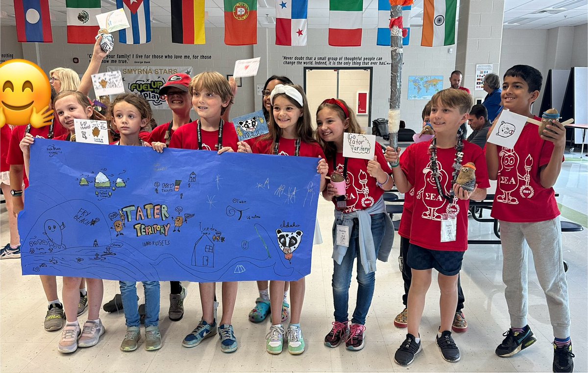 VHong_EdD's tweet photo. Last day of #CobbSEA24 ! Meet Tater Territory, the host country of this year’s Potato Olympics! Our mascot, Idaho, is a snow leopard. We ride them through the Tater Tundra! #cobbalp https://t.co/efLBiPtoM4