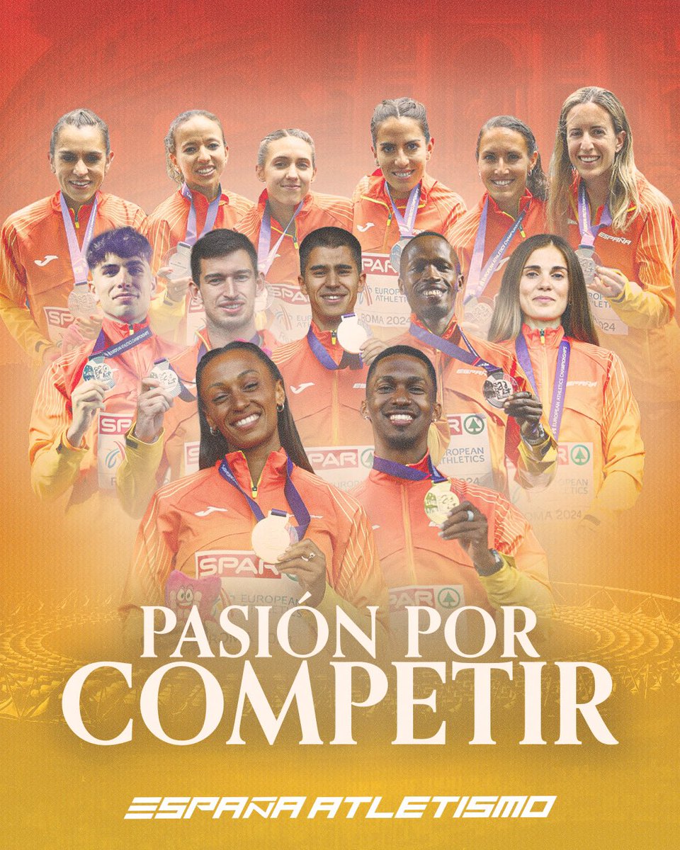 atletismoRFEA (@atletismorfea) on Twitter photo #EspañaAtletismo en <a href="/earoma2024/">Roma2024 European Athletics Championships</a> 🇪🇸
👉🏼2🥇3🥈3🥉
👉🏼29 finalistas
👉🏼8° en el medallero
👉🏼5° en la clasificación por puntos
Gracias por vuestra #PasiónPorCompetir #EspañaAtletismo en <a href="/earoma2024/">Roma2024 European Athletics Championships</a> 🇪🇸
👉🏼2🥇3🥈3🥉
👉🏼29 finalistas
👉🏼8° en el medallero
👉🏼5° en la clasificación por puntos
Gracias por vuestra #PasiónPorCompetir