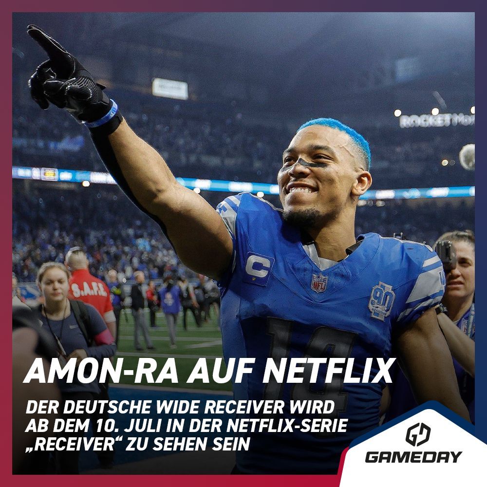 Die Serie "Receiver" wird ab dem 10. Juli auf Netflix verfügbar sein! 📺 Neben Amon-Ra St. Brown begleitet die Serie auch Justin Jefferson, Davante Adams, George Kittle und Deebo Samuel! 😍 

➡️ Werdet ihr euch die Serie anschauen? ✍️ 

#Gameday #Everydayisgameday #NFL