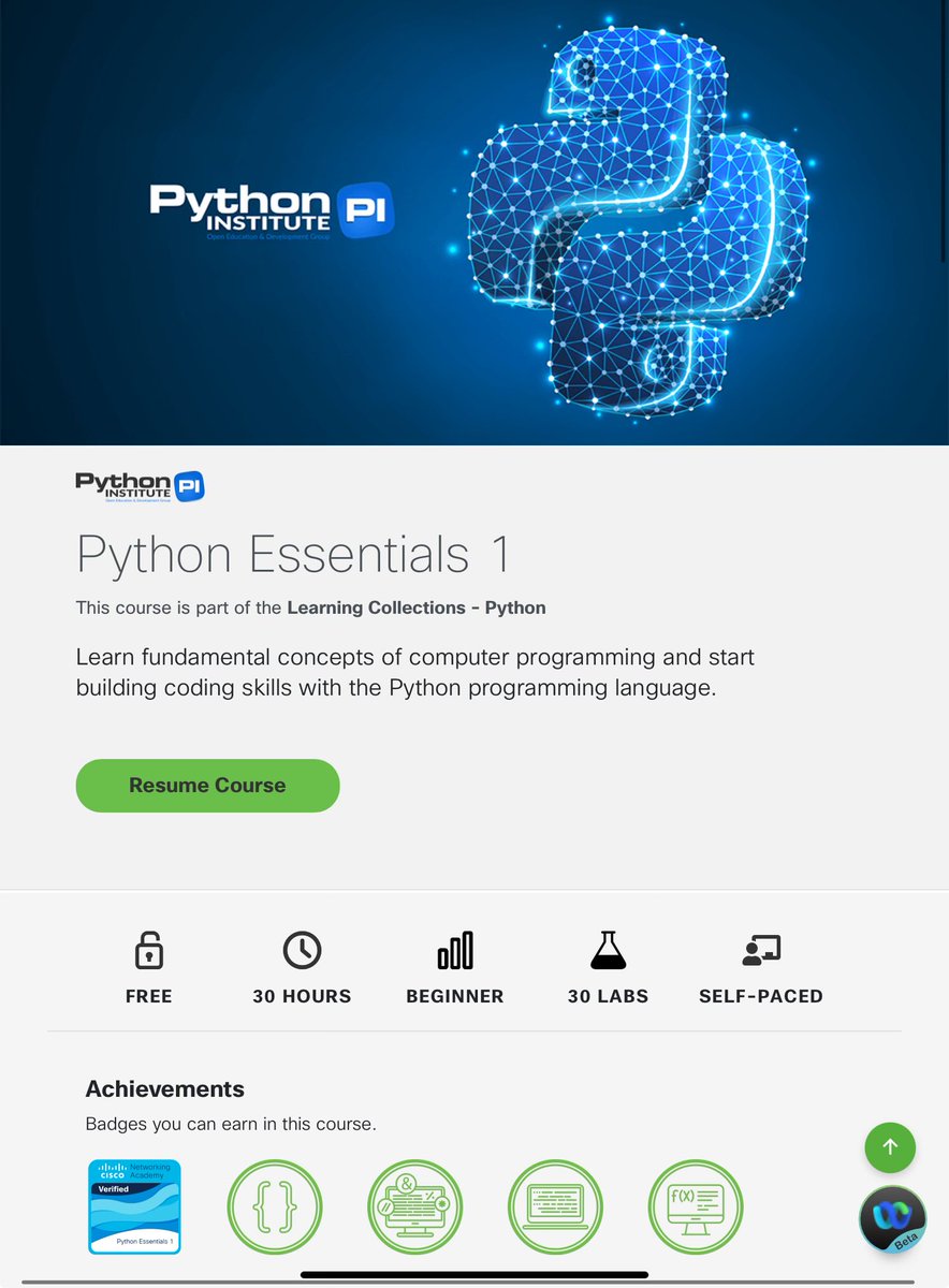 heyelier's tweet photo. Started Python Essentials 1 from Cisco Networking Academy. Looking forward to it. #programming #python 
Link to course in case anyone is interested.

https://t.co/kTzRdELNhR https://t.co/7uzlxfILqD