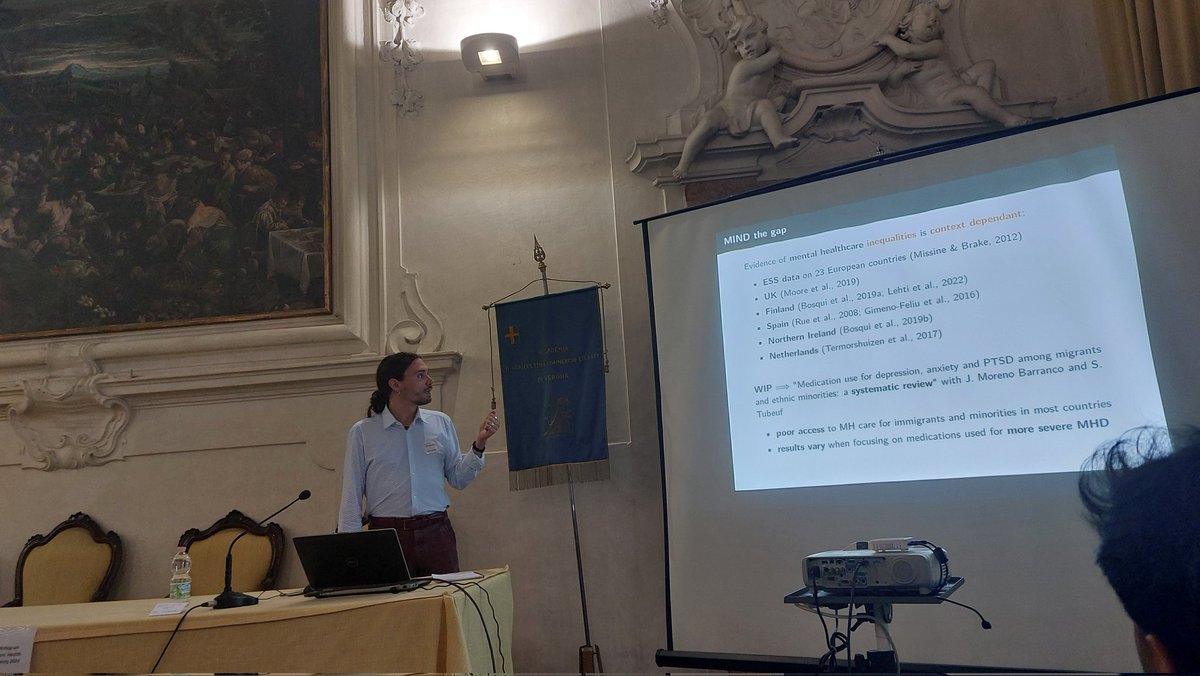 <a href="/BoggianLuigi/">Luigi Boggian</a> is presenting the paper on Mental Health  Prescriptions and Immigration at IHWB conference 2024, <a href="/cricri81/">Cristina Tealdi</a>
<a href="/OxHealthEcon/">University of Oxford Primary Care Health Economics</a> @dseunivr
