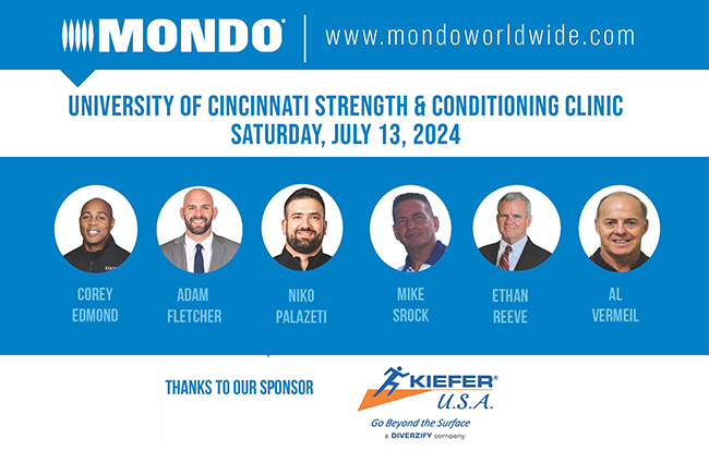 Join Mondo's Strength &amp; Conditioning Clinic on July 13 at the University of Cincinnati in Ohio. Don't miss the chance to learn from other strength coaches! Visit bit.ly/4aHwxCt for more details and to register.

#MondoSportUSA
#KieferUSA