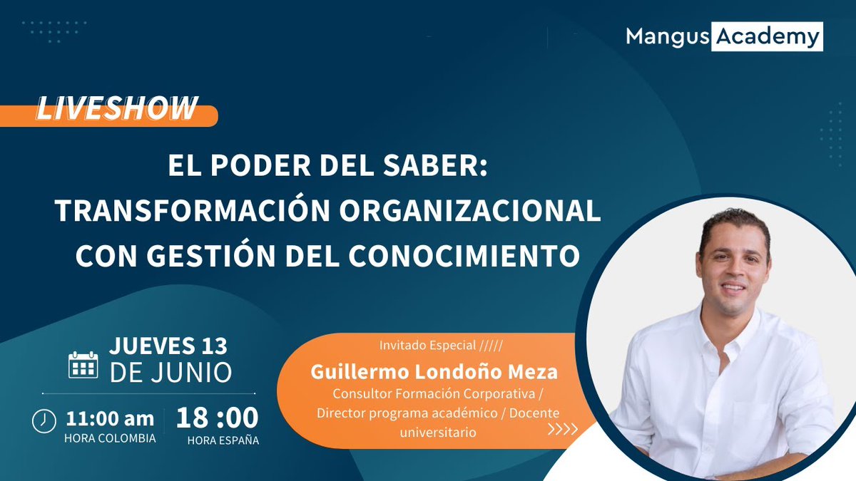 ¡Estamos en vivo! Te invitamos a participar en nuestro Webinar sobre " El Poder del Saber: Transformación Organizacional con Gestión del Conocimiento " [No olvides compartir el enlace]  zurl.co/J8CP