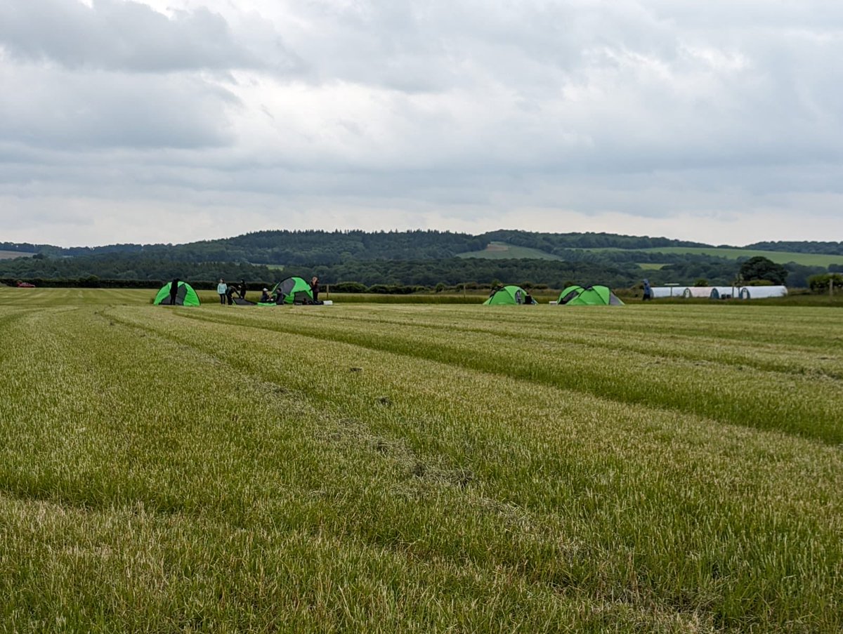 Arriving at camp and setting up tents for the evening…