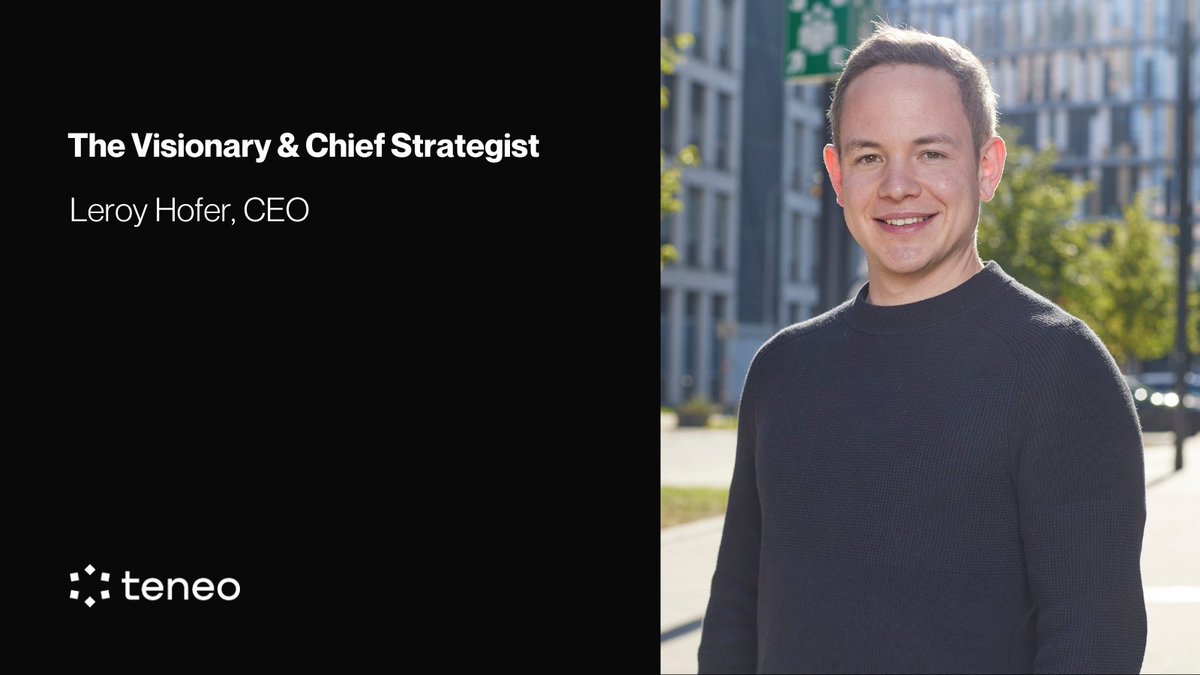Please meet: Leroy Hofer, CEO of Teneo Protocol!

🌟 Based on a solid background in business economics and communication, Leroy boasts over 7 years of deep involvement in both the startup industry and the cryptocurrency world.

His exceptional skills in business strategy and