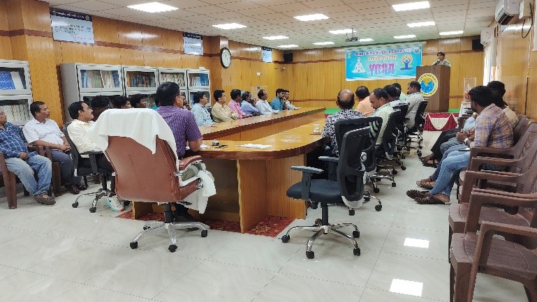 FisherySurveyOI's tweet photo. (1/3) #FSI, #Visakhapatnam BO: This office conducted a Speech Competition as a part of International Day of Yoga (#IDY) on 13.06.2024. All the office staff along with the crew of vessel #MatsyaShikari and #MatsyaDarshini actively participated in the contest.. https://t.co/5Zu0CSlbtS
