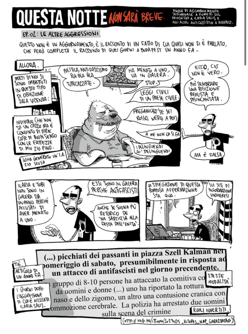 PallaVero's tweet photo. @neo_matrixxx_ @FTuidder @Veltro1997 Poi non è che lo stato ungherese abbia fabbricato prove contro di lei, ma fino a processo concluso è plausibile che lei sia innocente. Altrimenti i processi cosa si fanno a fare? Chiudo con queste due paginette illuminanti di Zercocalcare. Cià https://t.co/pxt4bEI8tE