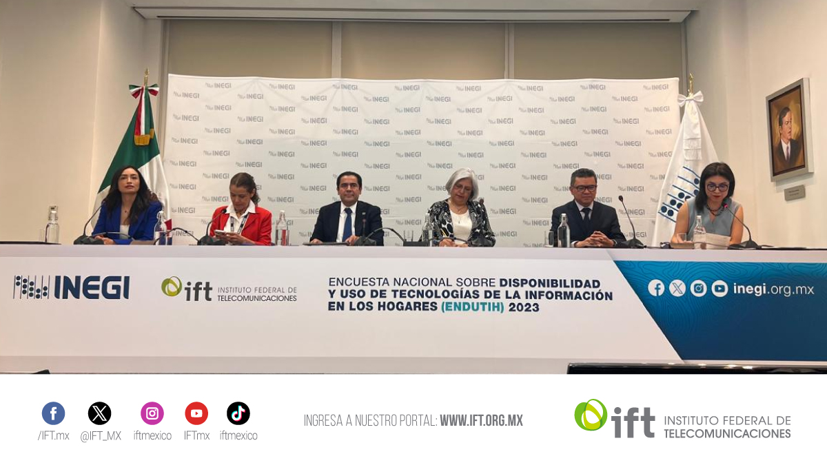 Da inicio la #Conferencia para presentar los resultados de la Encuesta Nacional sobre Disponibilidad y Uso de Tecnologías de la Información en los Hogares #ENDUTIH2023📊, realizada por el <a href="/IFT_MX/">IFT</a> y el  <a href="/INEGI_INFORMA/">INEGI INFORMA</a>.