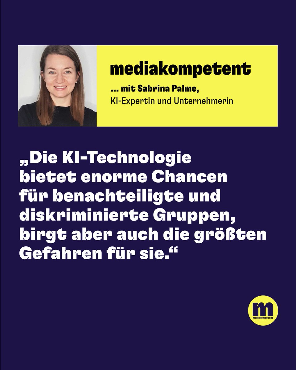 Was bringt die KI-Verordnung?⚖️

Aufklärung über den Einsatz von KI ist gerade für benachteiligte und diskriminierte Gruppen wichtig, um die von KI getroffenen Entscheidungen infrage stellen und anfechten zu können. 

mediakompetent.de/ki-verordnung/