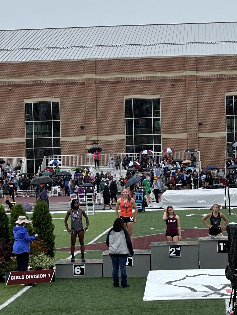 Lilly Wepking earns a medal in the 100m dash at the WIAA State Championships for the 2nd straight year placing 2 spots higher than last year in 4th place! 🏅