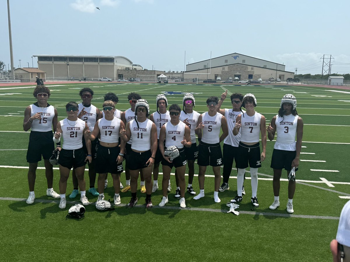 Andrew Silva (@andrew_3silva) on Twitter photo Sinton pirates qualify for state 7 on 7 tournament. 4-0 on the day. Great team effort
<a href="/CoachSSilva/">Stephen Silva</a> <a href="/SintonFootball/">Sinton Pirate Football</a> <a href="/CoachMTroutman/">Michael Troutman</a> Sinton pirates qualify for state 7 on 7 tournament. 4-0 on the day. Great team effort
<a href="/CoachSSilva/">Stephen Silva</a> <a href="/SintonFootball/">Sinton Pirate Football</a> <a href="/CoachMTroutman/">Michael Troutman</a>