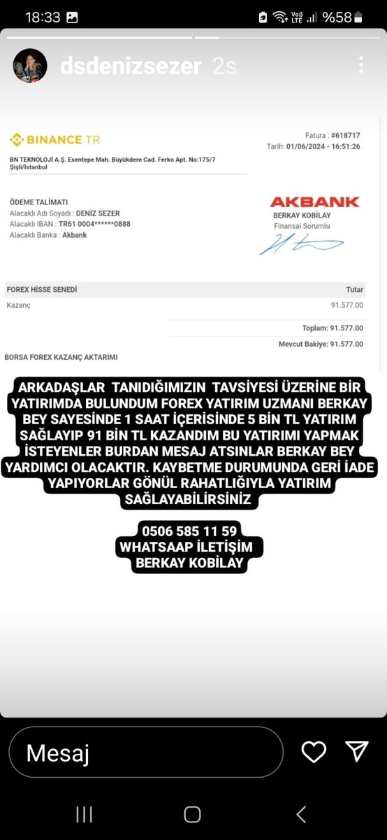 İnstagram hesabım çalınmıştır. Benden gelen mesajları dikkate almayın.
