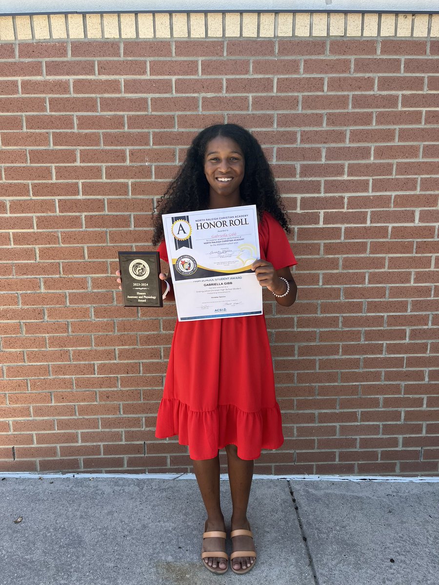 Hard work paying off today at my school awards. I earned “A” Honor Roll, the Honors Anatomy and Physiology Award, and selected as a Distinguished Christian High School Student in Christian Service. I’m glad I could finish sophomore year out strong! @ig07doggett