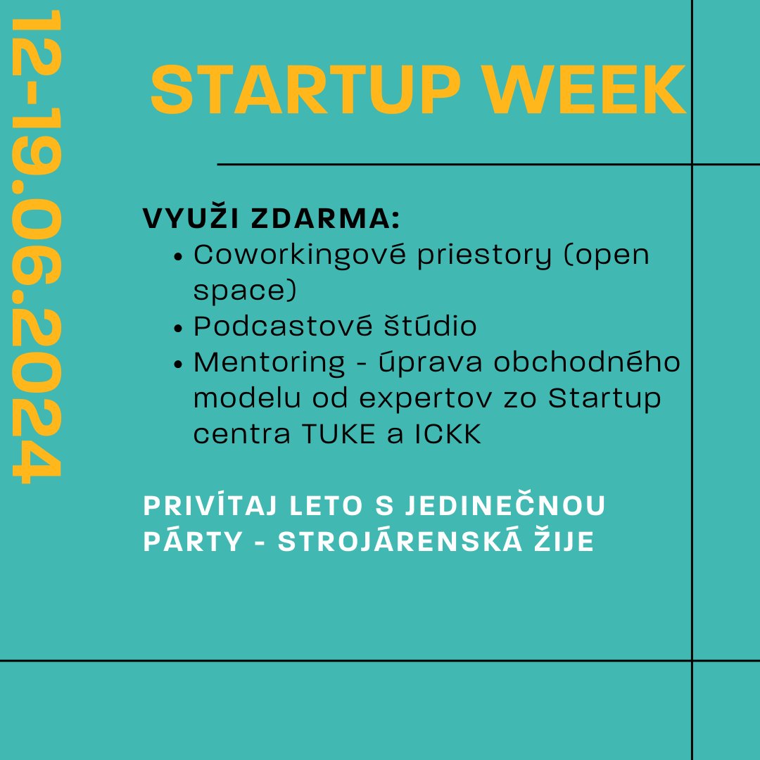 Technická univerzita v Košiciach a ICKK organizujú spoločné podujatie Startup Week Košického kraja v dňoch 12.-19.6.2024. Využite príležitosť a prihláste sa. Pomôžeme Vám ako rozbehnúť svoj biznis!

Viac na: ickk.sk/startup-week/