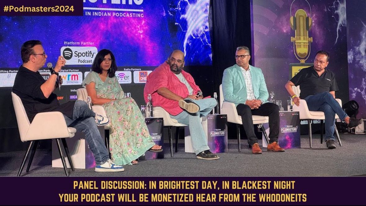 WS_IND's tweet photo. Our Managing Director, Rohan Kanchan (@RohanKandid), joined the inaugural #Podmasters event by @HindustanTimes as a panelist, sharing insights on monetizing podcast content. #Podcasting #MediaInnovation https://t.co/Uw6sbcvPHN
