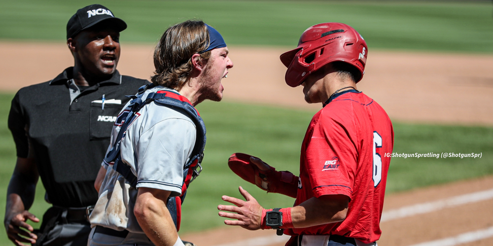 Shotgun Spratling (@shotgunsprd1) on Twitter photo #CharlottesvilleRegional WALK-OFF FINAL (12 innings): <a href="/StJohnsBaseball/">St. John's Baseball</a> 10, <a href="/PennBaseball/">Penn Baseball</a> 9.
WP - Jed Boyle (3-1); LP - Will Tobin (2-4).
Anthony Brienza: walk-off RBI 1B.
Jimmy Keenan: 2-6, 2 R, 2B, HR, 2 RBI.
Jackson Tucker: 4-6, 3 R, 2B, HR, 2 RBI, 3 SB; ejected in B10. #CharlottesvilleRegional WALK-OFF FINAL (12 innings): <a href="/StJohnsBaseball/">St. John's Baseball</a> 10, <a href="/PennBaseball/">Penn Baseball</a> 9.
WP - Jed Boyle (3-1); LP - Will Tobin (2-4).
Anthony Brienza: walk-off RBI 1B.
Jimmy Keenan: 2-6, 2 R, 2B, HR, 2 RBI.
Jackson Tucker: 4-6, 3 R, 2B, HR, 2 RBI, 3 SB; ejected in B10.