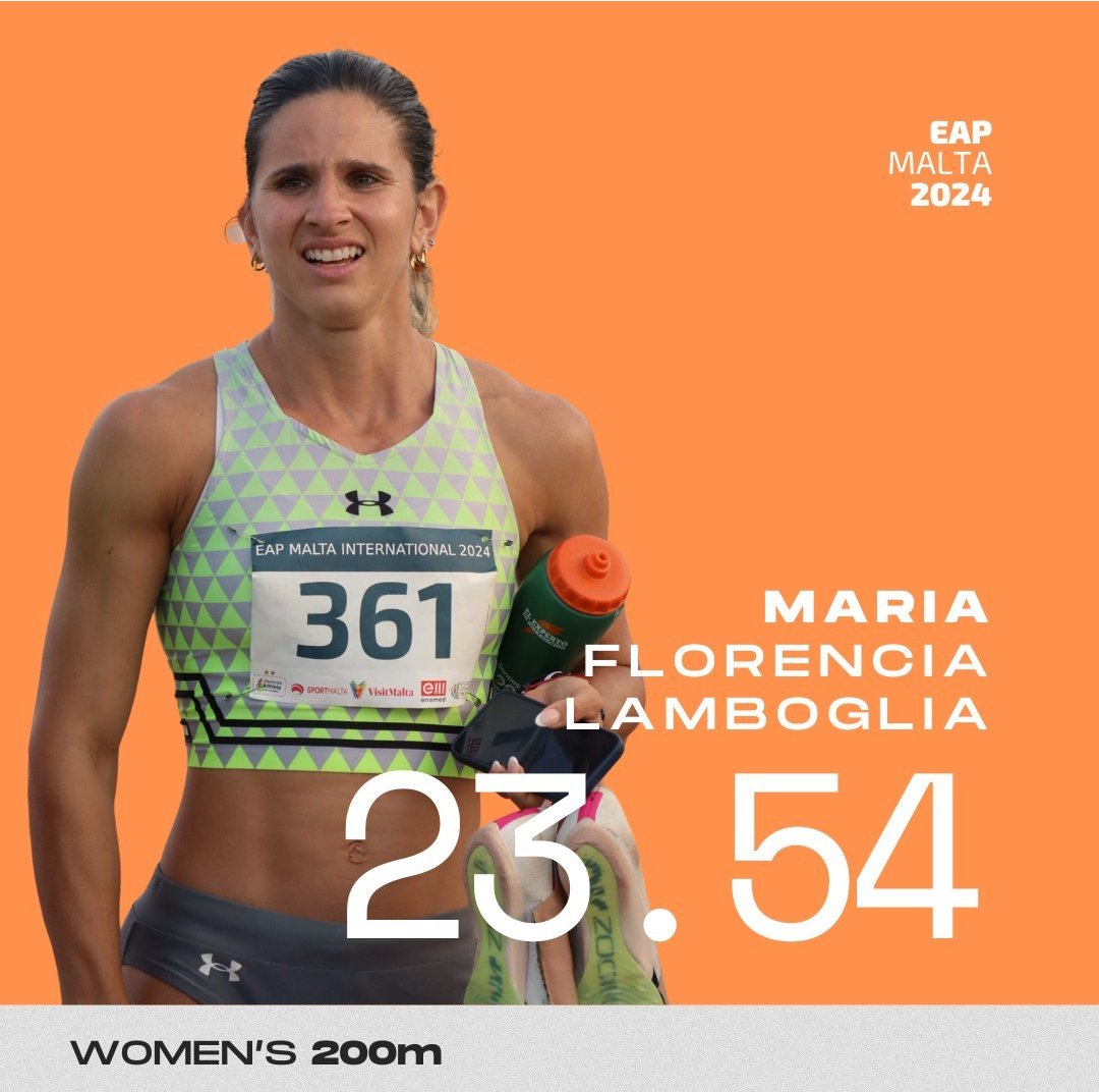TN Running (@tnrunningar) on Twitter photo En el Meeting Internacional de Malta, <a href="/Florlamboglia92/">Flor Lamboglia</a> ganó la prueba de 200m con un registro de 23.54.
Es la tercera marca en la historia del ranking argentino.
#TNRunning En el Meeting Internacional de Malta, <a href="/Florlamboglia92/">Flor Lamboglia</a> ganó la prueba de 200m con un registro de 23.54.
Es la tercera marca en la historia del ranking argentino.
#TNRunning