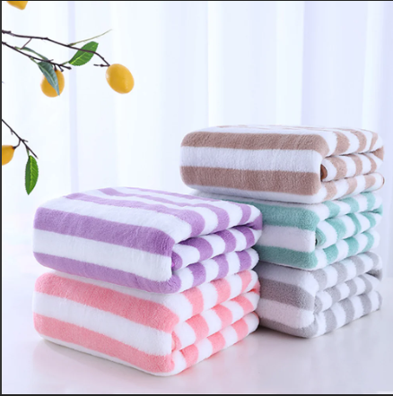 simpledecornmor's tweet photo. These soft looking striped towels come in purple, pink, brown, green and gray.  When our website is back-up visit us at https://t.co/gCsME75W7c
#strippedtowels   #strippedtowelsarecool https://t.co/ta3Q8osvRc