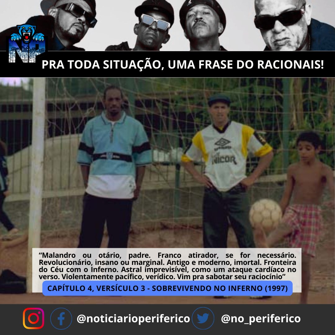 no_periferico's tweet photo. #59
✍🏽: @racionaiscn
🎶: Capítulo 4, Versículo 3
💽: Sobrevivendo no Inferno
📝: 1997
📸: Márcio Fernandes - 14.nov.1997/Folhapress
#npcotidiano #sobrevivendonoinferno #capitulo4versiculo3 https://t.co/YXYjSXm7O7