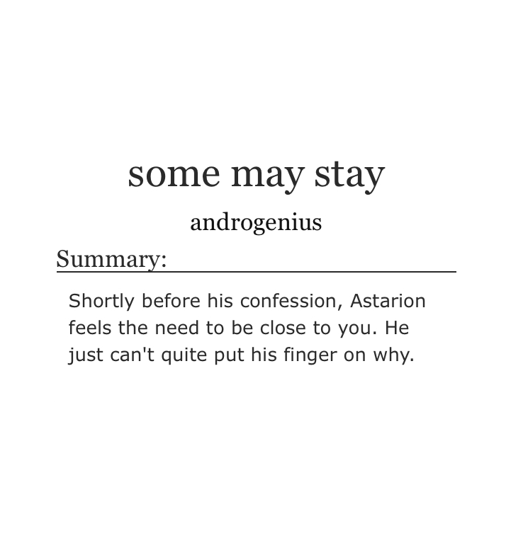some may stay ❖ explicit ❖ ~3.5K ❖ #durgestarion 

happy happy birthday <a href="/plaemon/">Lydia.🌸 Too Many Cats.</a>!!! :D you're the best best friend anyone could ever ask for!!! 

archiveofourown.org/works/56337712