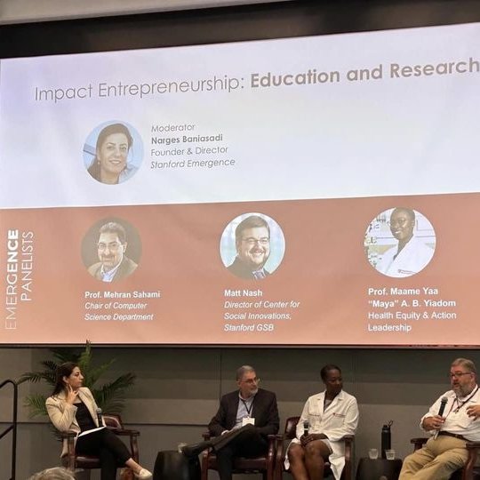 Amazing vibe on this panel. Thank you Mehran Sahami (Stanford Dept of Computer Science) and Matt Nash (<a href="/StanfordGSB/">Stanford Graduate School of Business</a>) for discussing impact entrepreneurship within and among organizations, financial markets, and our communities. Special thanks to Stanford EMERGENCE for the forum.