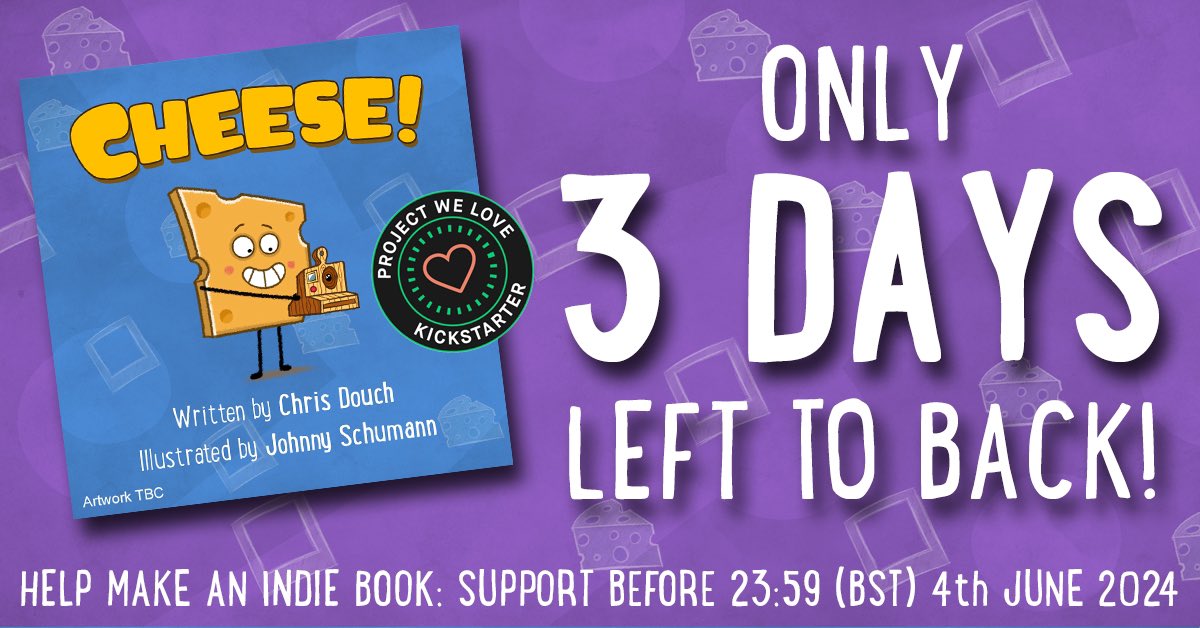 Cheesethebook's tweet photo. CHEESE! is only available on Kickstarter until 04.06.24

Please support and help make an independent picture book for kids. https://t.co/CTpMAVc61E