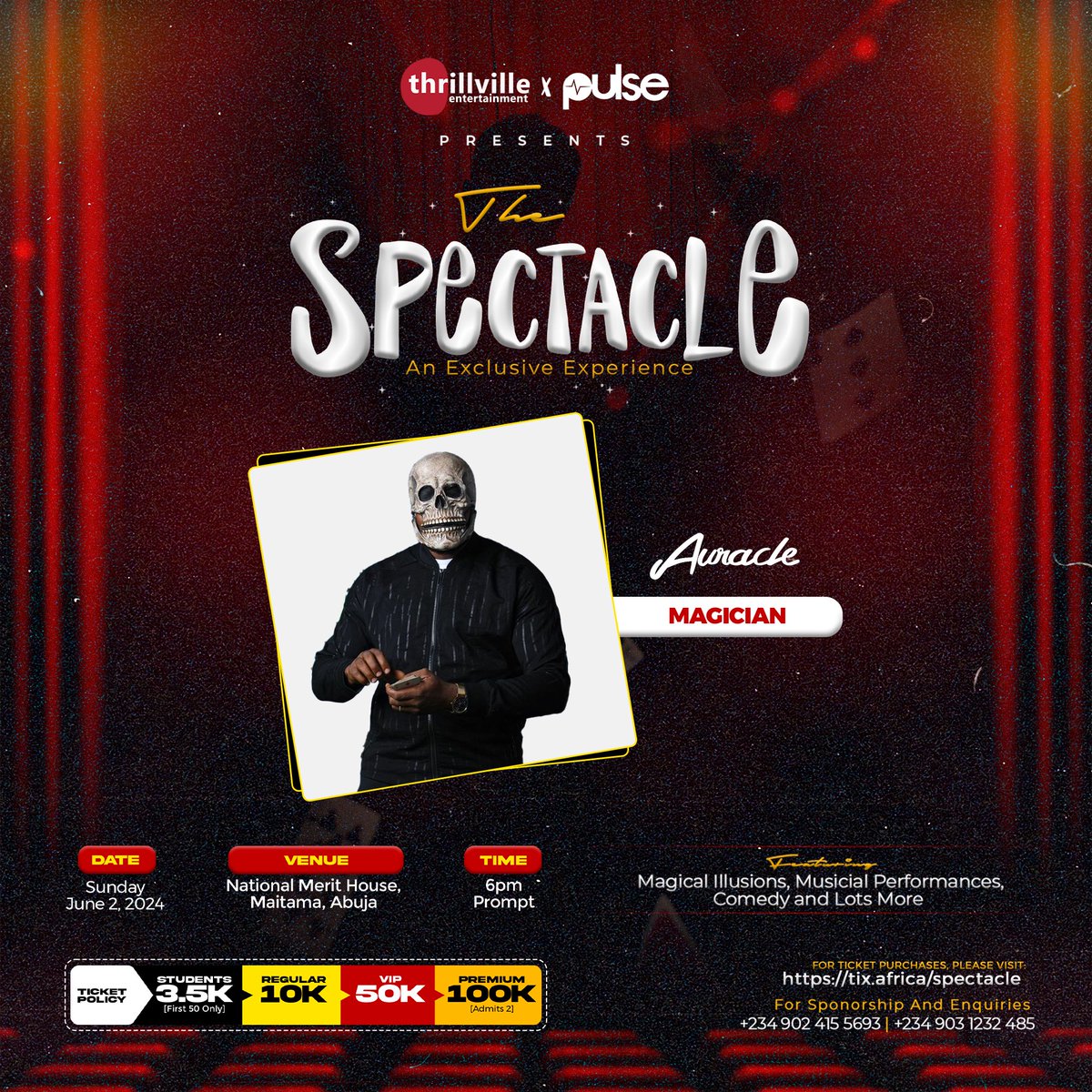 callmeMEJE's tweet photo. ABUJA!!!🚨
Ready for your minds to be BLOWN TOMORROW at #TheSpectacle?
I'll be there live and direct. Get your tickets now: https://t.co/wmLV80oWSk
Get ready for IMPOSSIBLE illusions, gut-busting LAUGHTER and memories that'll last a lifetime! See you there! 🪄
#ABUJAMAGICSHOW https://t.co/qKb8hseIUP