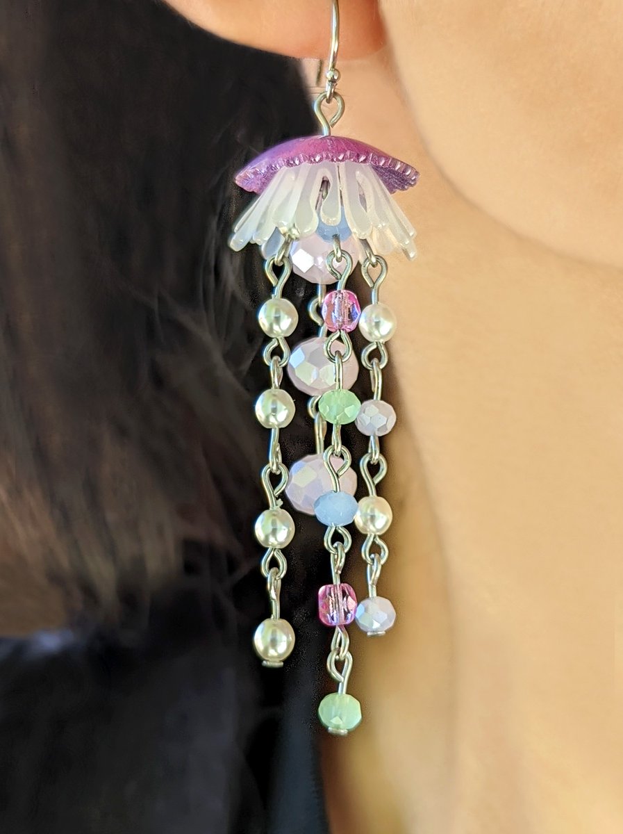 shoplalisa's tweet photo. The jellyfish earrings are currently 30%! The sale will end in 48 hours 🪼💜 https://t.co/co8QE1xO2T
