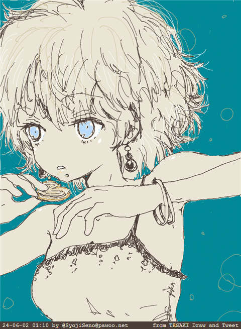 「blue eyes earrings」 illustration images(Latest)