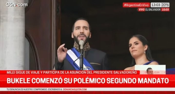 Trumperizar's tweet photo. *Bukele gana las elecciones con el 85% de los votos*

C5N: https://t.co/3HfEEPuc6H