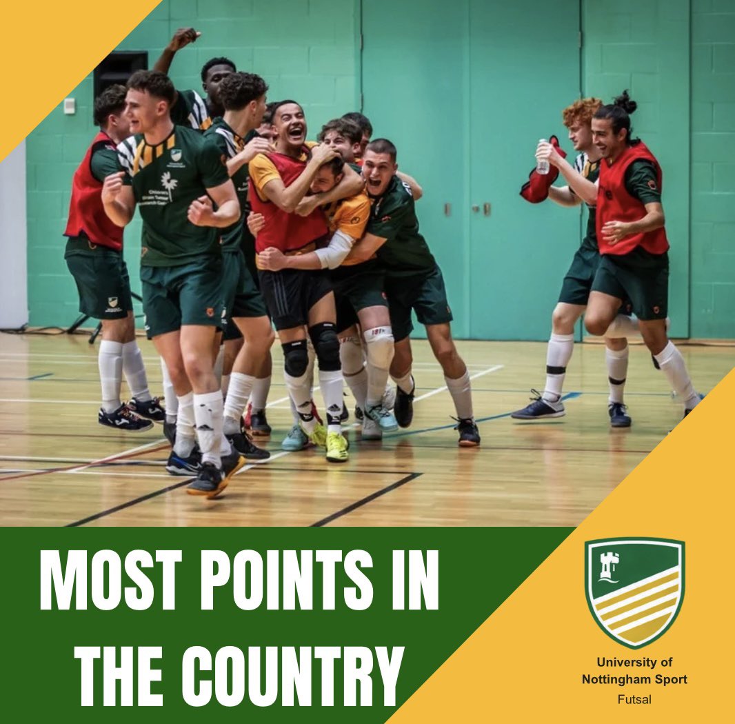 UoN Futsal (@uonfutsal) on Twitter photo 🔰MOST BUCS POINTS IN THE COUNTRY🔰
Well done to the 1s, 2s, 3s and 4s who have contributed plus <a href="/UoNWFC/">UoN Women's Football and Futsal Club</a>
#uonsport #uonfutsal #greenandgold #bucs #futsal 🔰MOST BUCS POINTS IN THE COUNTRY🔰
Well done to the 1s, 2s, 3s and 4s who have contributed plus <a href="/UoNWFC/">UoN Women's Football and Futsal Club</a>
#uonsport #uonfutsal #greenandgold #bucs #futsal