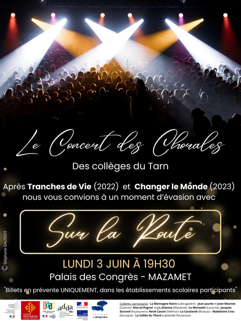 « Sur la route » P. des Congrès/Mazamet Clgs Jaurès &amp; Monnet/CastresPagnol/Mazamet Du Montalet/Lacaune Montagne Noire/Labruguière Durand/Puylaurens Cassin/Vielmur La Catalanié/Brassac  Dourgne JL Etienne/Mazamet La vallée du Th./Labastide-Rouairoux #MusiqueToulouse <a href="/DAACToulouse/">DAAC Toulouse</a>