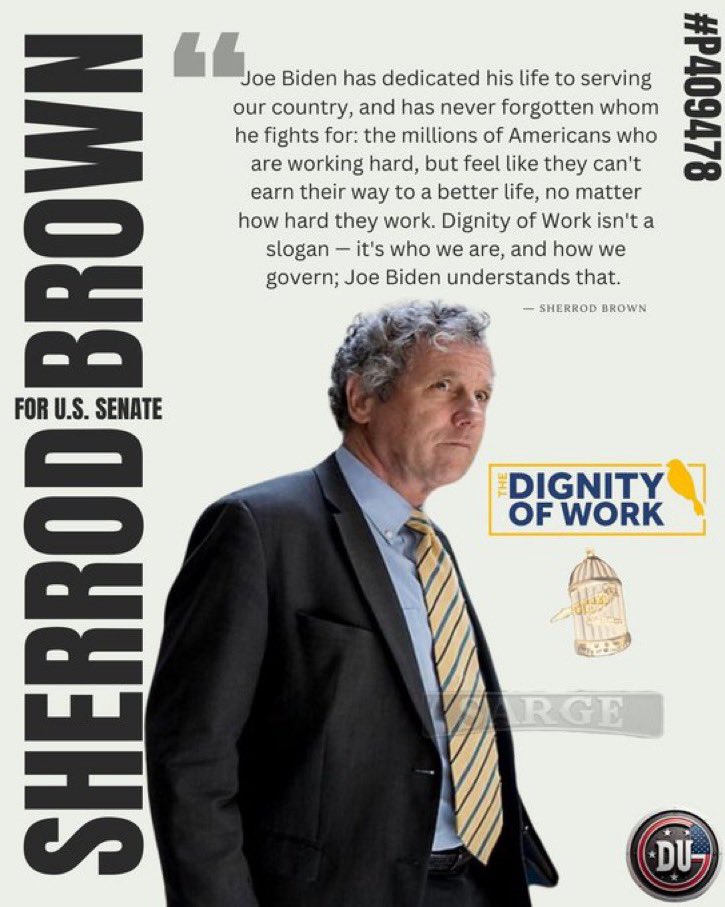 kinley_brenda's tweet photo. #DemsUnited #Fresh 
#ProudBlue #LiveBlue 
Sherrod Brown believes, “When you love this country, you fight for the people who make it work” - 

That’s what he does in the Senate for Ohioans and that’s why he’s running for re-election 

@SherrodBrown fights for women’s reproductive freedoms, good union jobs, worker’s rights, affordable healthcare, high-speed internet & more 

This is one of the toughest Senate battleground races. Dark money is funding his opponent, Bernie Moreno, who is a MAGA extremist & Trump puppet

We must protect Sherrod’s Senate seat to protect Democracy and help expand our Senate Majority