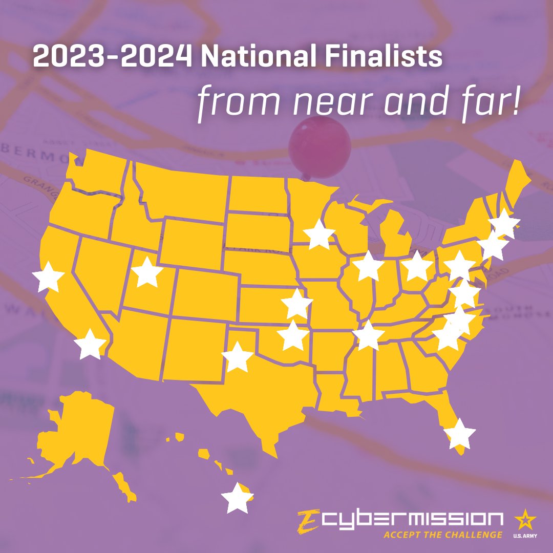 ecybermission's tweet photo. eCYBERMISSION National Finalists from across America are convening in Chantilly, Virginia this month for NJ&amp;EE! We can't wait, and we know we're not the only ones! Get to know this year's National Finalists at https://t.co/CVIrCakf5U. https://t.co/KuCJJwTNEt