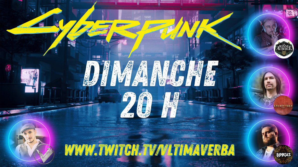 Demain soir, 20 h, j'aurai le plaisir de maîtriser un Cyberpunk RED en studio pour <a href="/Ivractus/">Ivractus</a>, <a href="/Lynkus_/">Lynkus 🎲</a> et <a href="/LucienMaine/">Lucien Maine</a> de la <a href="/BonneAubergeJDR/">La Bonne Auberge</a> !

Cette partie est en soutien au beau projet de <a href="/LaTabledAzur/">La Table d'Azur</a> et son weekend au profit de <a href="/AFSEP_fr/">AFSEP</a> asso pour les sclérosés en plaques.