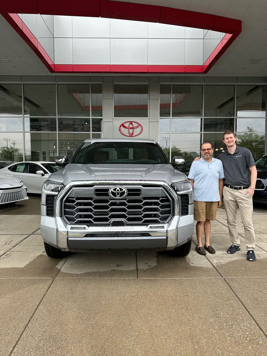 Thank you and congratulations to Antony Ephraim on his brand new 2024 Tundra 1794! His second purchase with us. - Jacob Burgess at Toyota on Nicholasville