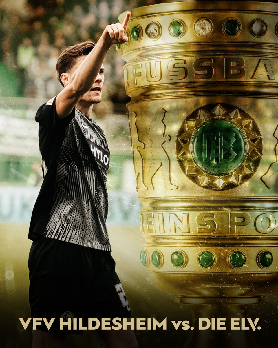 Unser Gegner für die 1. DFB-Pokal-Runde steht fest - wir treten beim VfV 06 Hildesheim an! 🏆🖤🤍 Die Erstrunden-Spiele werden vom 16.-19. August ausgetragen, wir halten euch mit der genauen Terminierung und allen weiteren Infos auf dem Laufenden! 💪😁 #DieElv #UnsereElv