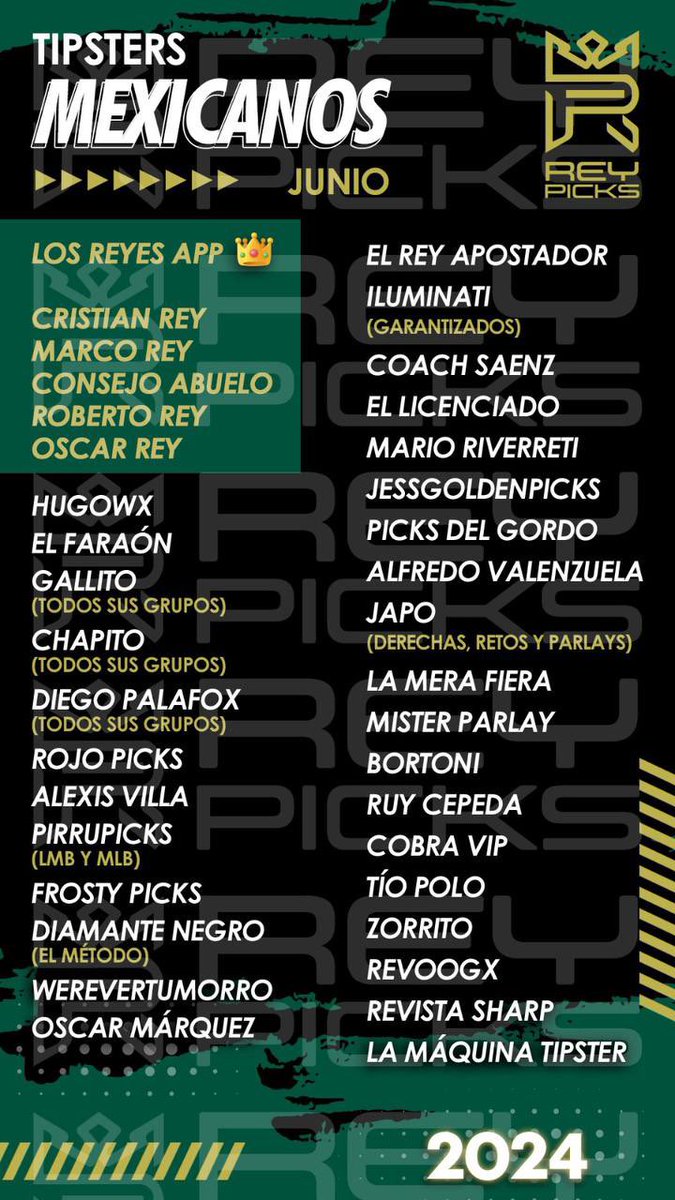 PickCristianRey's tweet photo. Amigos!! Nuevo SORTEO para mi GRUPO PREMIUM DE JUNIO 💰✅

Apuestas de LOS REYES APP 🤴, REY APOSTADOR 👑, EL FARAÓN y muuchos + tipsters por solo $490 pesitos 🤩

Para ENTRAR AL GRUPO solo mándame mensaje! 📲

Sortearé 2 LUGARES entre TODOS los que dejen su ❤️ y RT!!! https://t.co/qG7MQwpw9v