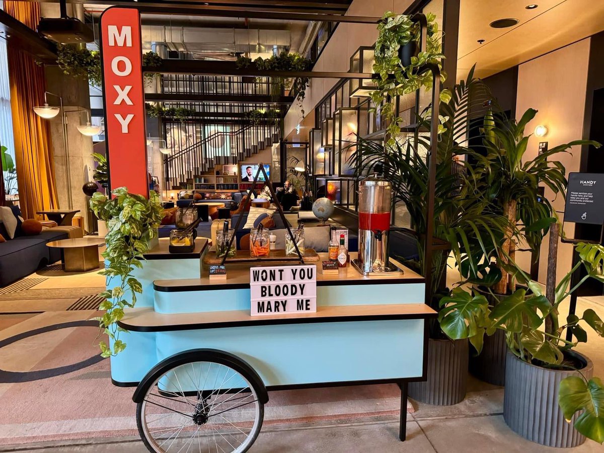 SheLuvz2Fly's tweet photo. Have you heard of Moxy? It’s a cool hotel chain affiliated with  @MarriottBonvoy. They are fun, affordable &amp; relaxed! The lobby is like walking into a friendly pub. #greathotel #recommend #moxy #traveltips #TravelSmart #travelnews #placestostay https://t.co/EhIrCBX5Y8