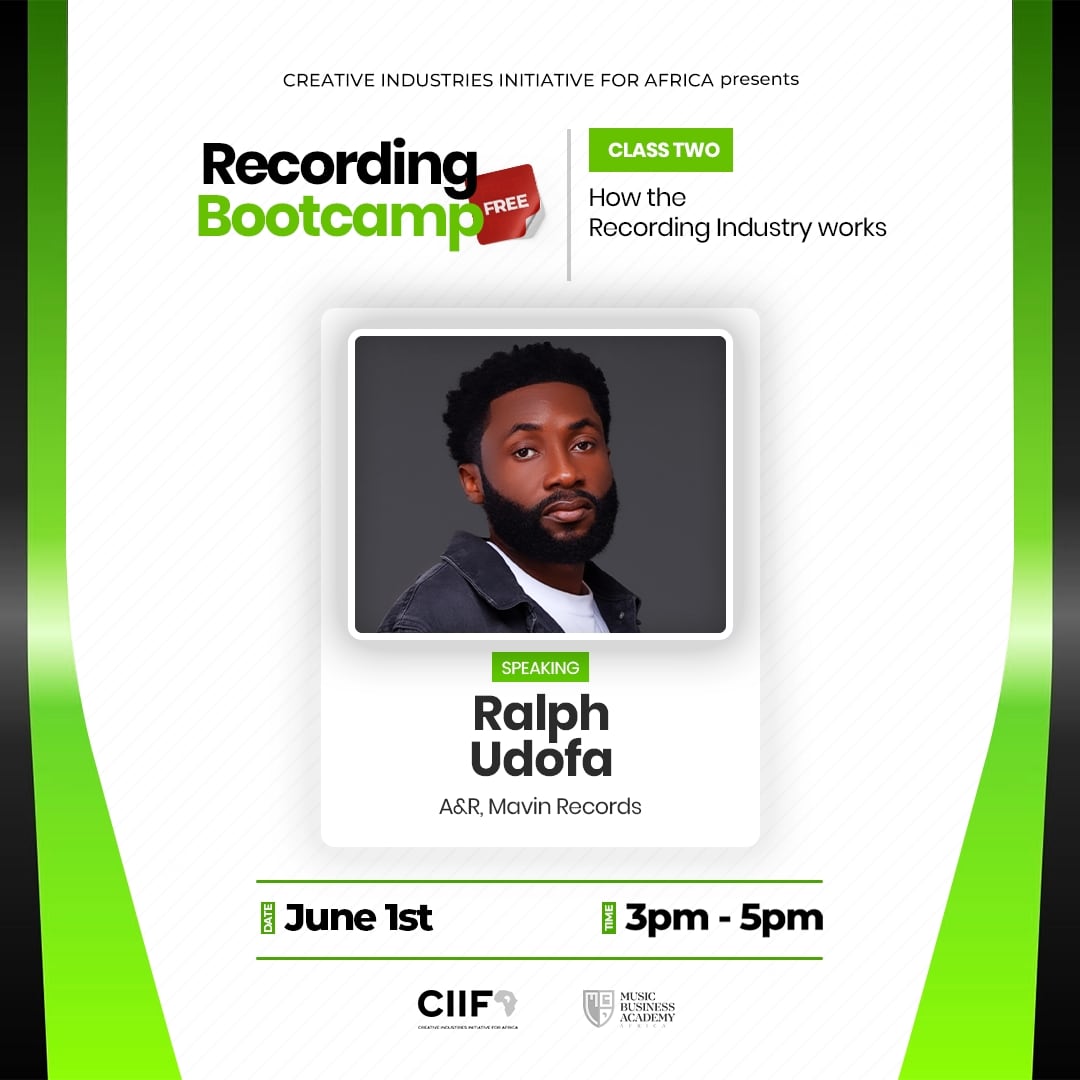 solomonobi46's tweet photo. Day 2 of @CIIFAfrica Recording Industry Bootcamp with @OfficialFreshR A&amp;R at @mavinrecords  

@OfficialFreshR most def is a Gee. The music industry is quite vast.

Udo to @mbaforafrica @CIIFASafehouse @MbaAfricaAlumni 

#CIIFABootcamps #CIIFA #MBAForAfrica24 #recordingindustry https://t.co/q8fllPSBGC