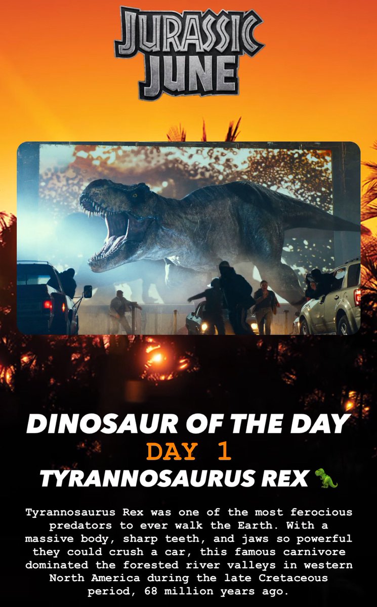 bub_14_'s tweet image. For Jurassic June I’m gonna post a dinosaur of the day all month!
Day 1: Tyrannosaurus Rex 🦖
#JurassicJune