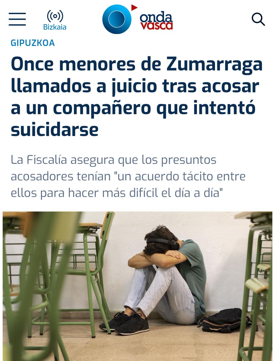 JMporKiraLopez's tweet image. ¡LEY CONTRA EL ACOSO ESCOLAR YA! 
Los insultos, vejaciones y empujones a un menor de 14 años por parte de once de sus compañeros le han llevado a dos intentos de suicidio y a necesitar medicación el resto de su vida. El acoso comenzó en 2021 con expresiones como "microbio, átomo…