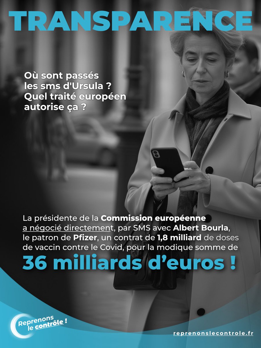 RLC_officiel's tweet image. La transparence de l’Union européenne 🇪🇺 par l’exemple. 

#PfizerGate #SmsGate @vonderleyen 

#ReprenonsLeContrôle 🇫🇷🗳️