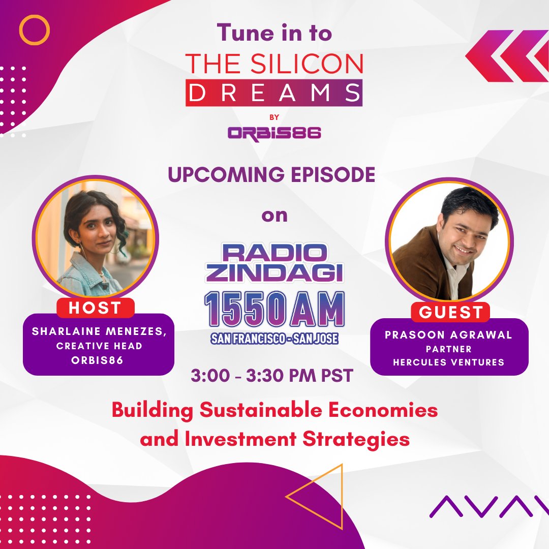 🤔Can we build a future-proof economy?

🎙️Join <a href="/relishthisperk/">Prasoon Agrawal</a>, Partner, <a href="/HerculesVC/">Hercules Ventures</a>, on #TheSiliconDreams as we discuss building sustainable economies and investment strategies for a thriving future!

🗓️Tuesday, June 3rd
📻Tune in from 3:00 - 3:30 PM PST:radiozindagi.com/sanfrancisco/