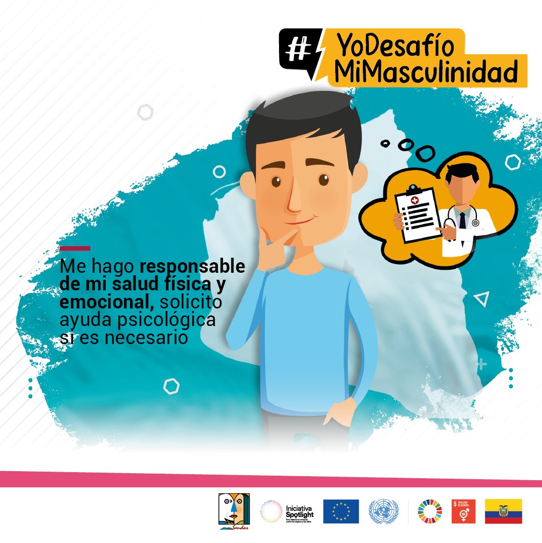 UNFPAecuador's tweet photo. 🧑🏻⚕️ Los hombres no somos invencibles, necesitamos atender responsablemente nuestra salud.
El autocuidado genera autoestima, bienestar, seguridad y una sana convivencia.
#YoDesafíoMiMasculinidad #SpotlightEC
@SpotlightAmLat @Onuecuador @UEenEcuador https://t.co/KsnaBA4YgP