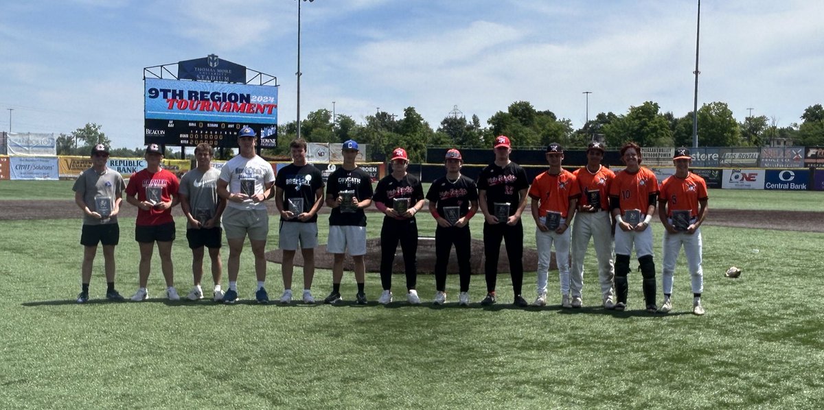 Evan Dennison (@evandennison1) on Twitter photo The 9th Region All-Tournament team:
Chase Flaherty
Kolton Smith
Drew Barth
Drew Flanagan
Aaron Wichmann
Rex Richter
Jackson Reardon
Bradley Zekl
Luke Abeling
Braden Shinkle
Brach Rice
Dylan McIntyre
AJ Curry
Josh Caudill
MVP — Sam Eppley The 9th Region All-Tournament team:
Chase Flaherty
Kolton Smith
Drew Barth
Drew Flanagan
Aaron Wichmann
Rex Richter
Jackson Reardon
Bradley Zekl
Luke Abeling
Braden Shinkle
Brach Rice
Dylan McIntyre
AJ Curry
Josh Caudill
MVP — Sam Eppley
