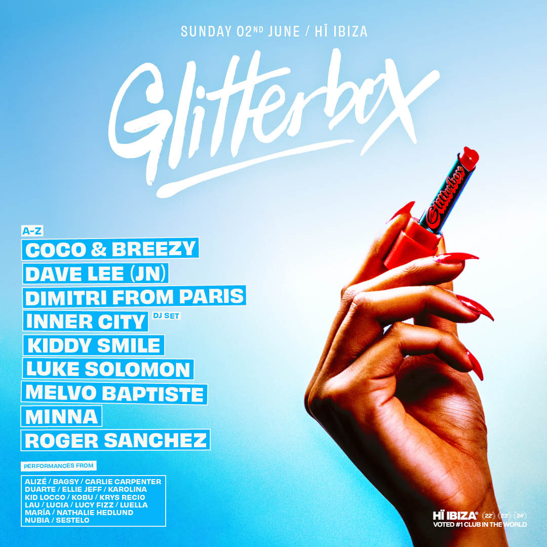 Esta noche en <a href="/hiibizaofficial/">Hï Ibiza</a>: <a href="/Glitterbox/">Glitterbox</a> con Inner City (DJ set), <a href="/DimitriParis/">Dimitri From Paris</a>, Dave Lee JN, Kiddy Smile, <a href="/djrogersanchez/">Roger Sanchez</a>, Melvo Baptiste, Coco &amp; Breezy, @Luke Solomon y Minna.
Info y entradas: hiibiza.com/residency/glit…