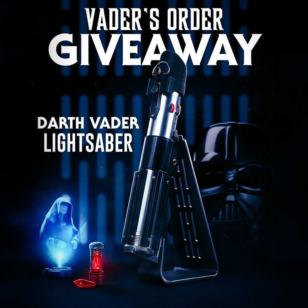 Vader's Order (@vadersorder) on Twitter photo 🚨 DARTH VADER LIGHTSABER GIVEAWAY! 🚨
We're giving out a Hasbro Force FX Darth Vader Lightsaber to ONE LUCKY WINNER!
To enter:
✨ Like, Retweet, and follow <a href="/VadersOrder/">Vader's Order</a> on Twitter
🗨️ Tag 2 friends below
➡️ Must be subscribed to Vader's Order on YouTube (link in bio)
📢 🚨 DARTH VADER LIGHTSABER GIVEAWAY! 🚨
We're giving out a Hasbro Force FX Darth Vader Lightsaber to ONE LUCKY WINNER!
To enter:
✨ Like, Retweet, and follow <a href="/VadersOrder/">Vader's Order</a> on Twitter
🗨️ Tag 2 friends below
➡️ Must be subscribed to Vader's Order on YouTube (link in bio)
📢