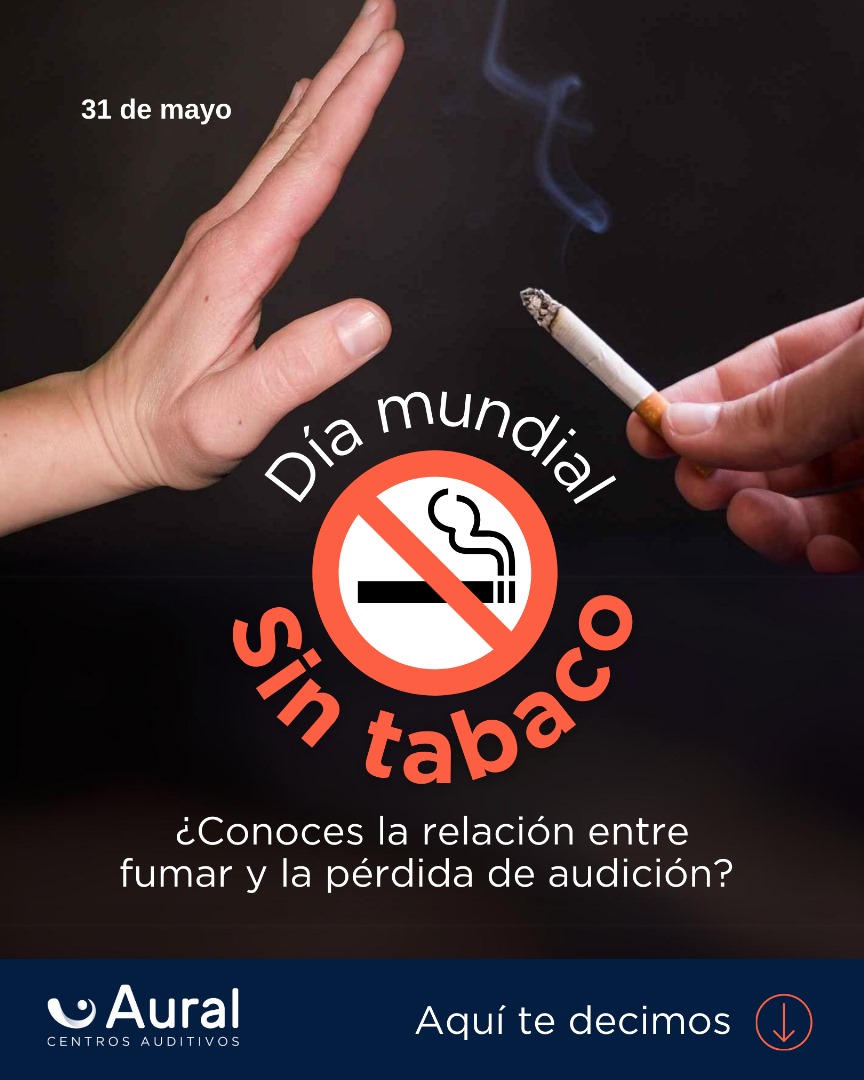 Es el día mundial de NO fumar y queremos que sepas estudios revelan que el tabaco disminuye el riego sanguíneo y provoca que el oxígeno que debe llegar al oído interno se vea afectado y deja de funcionar correctamente.
Además, es un factor de riesgo en la aparición de #acúfenos.